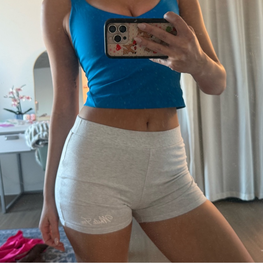WHITE FOX GREY BIKER SHORTS